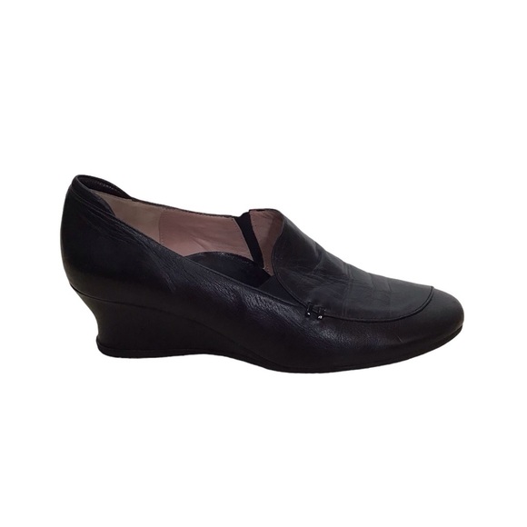 Beautifeel Leather Slip On Wedge Heels Black Size 39 - Picture 2 of 8